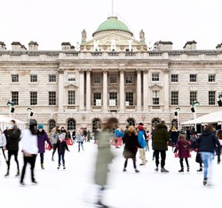 Ice skating in front of Somerset House