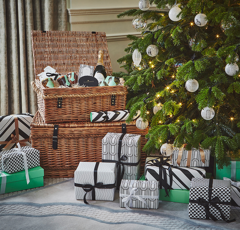 Claridge's presents under a Christmas tree