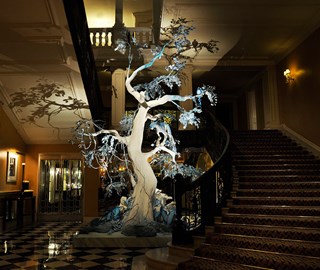 Claridge's Christmas Tree from 2009 was designed by a famed fashion designer - John Galliano, for Dior.