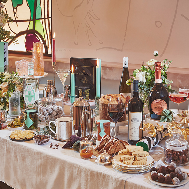 Christmas Tabletop with different types of products on a table.