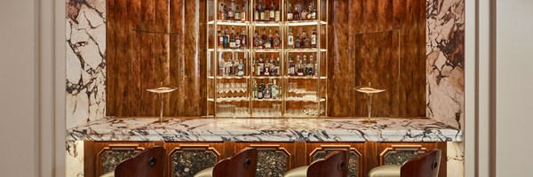 Claridge's Restaurant bar, with bar stools