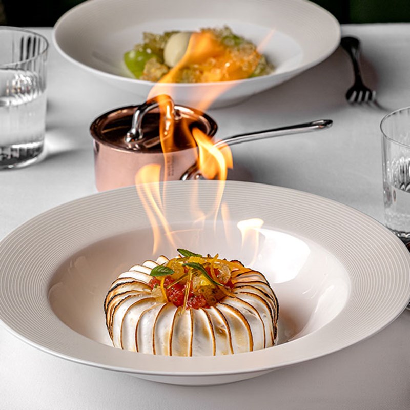 baked alaska set alight