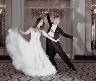 Two choreographers dancing the foxtrot in the romantic atmosphere of Claridge's Hotel.