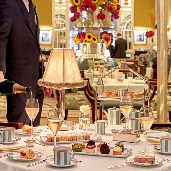 Champagne afternoon tea