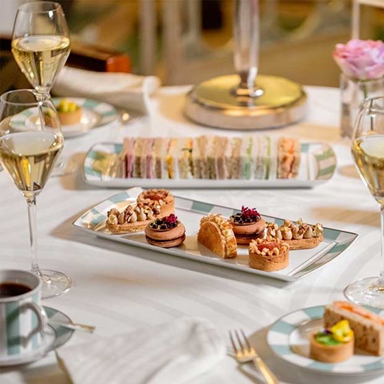 Champagne afternoon tea