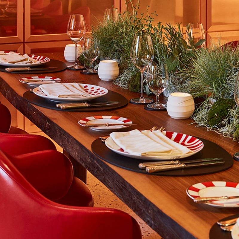 Plate and plants at L'Epicerie at Claridge's