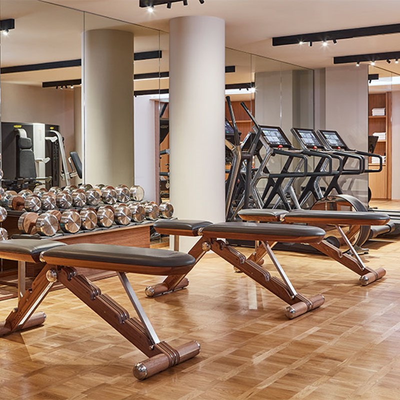 Claridge's spa gym treadmills, benches and weights